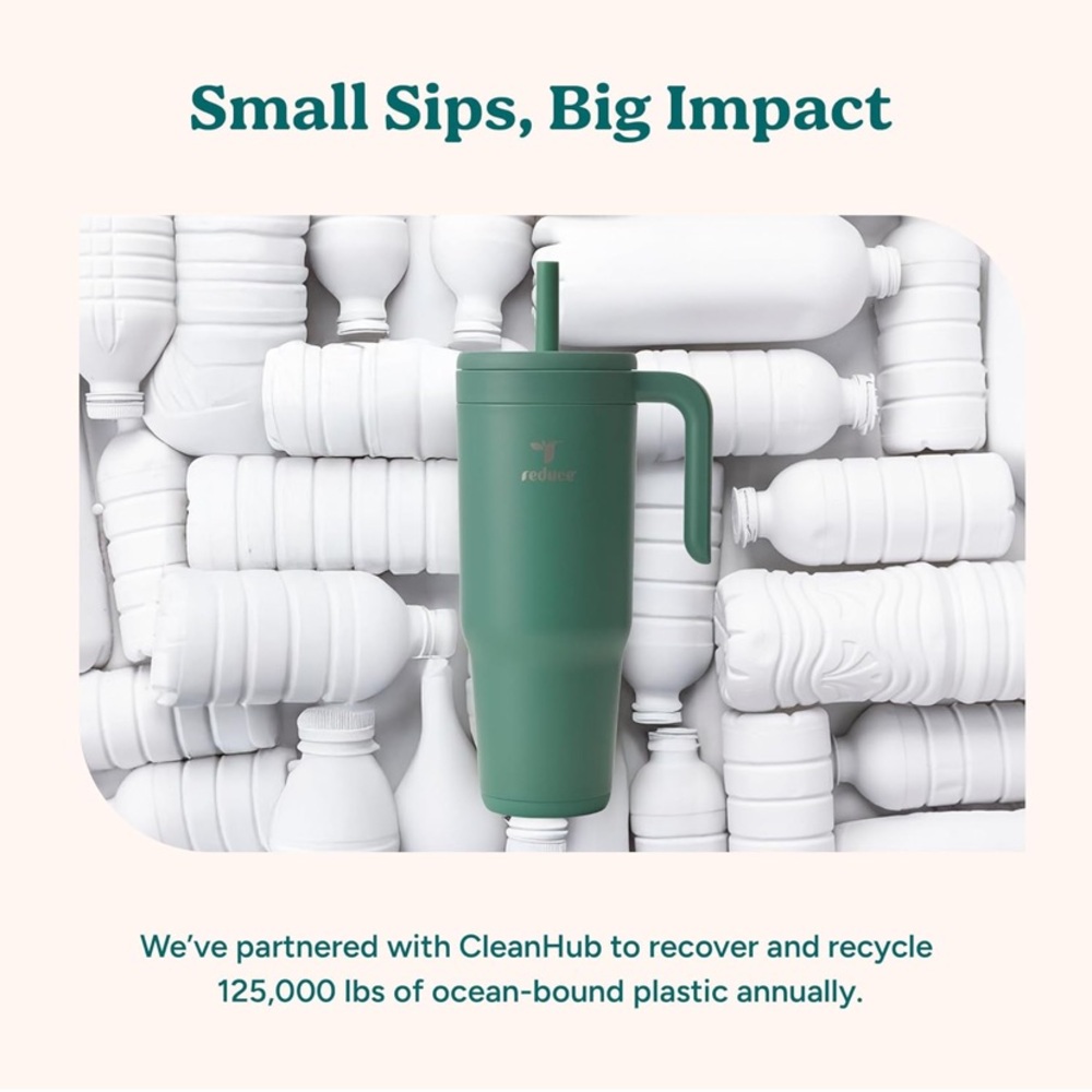 Reduce Spill-Proof 40oz Chiller Silicone Straw Vacuum Insulated Soft-Sit Base - Picture 6 of 7